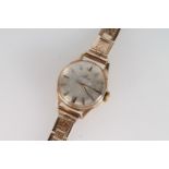 Ladies 9ct gold Omega wristwatch with 17 jewel calibre 245 movement, serial number 18781033, on