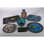 Group of 20th century Oriental cloisonne in the Chinese and Japanese taste to include a vase,