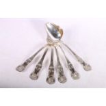 Victorian set of six Scottish silver king's pattern table spoons, hallmarked John Murray, Glasgow