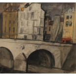 ROBERT HENDERSON BLYTH RSA RSW (Scottish 1919-1970) *ARR* Cityscape with bridge Mixed media,