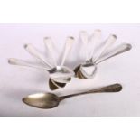 Dutch silver 19th c. spoons, set of four hallmarked PC with lion above Arabic numeral 2, Minerva