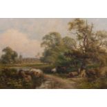 HENRY H PARKER (British 1858-1930) Near Faringdon Oil on canvas, signed lower right, 38cm x 66cm,