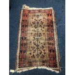 North west Persian rug with stylized leaf motif to field and border, 143 x 90cm