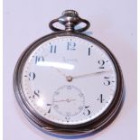 Zenith Grand Prix Paris 1900 15 rubis silver-cased open face pocket watch with seconds dial, stamped