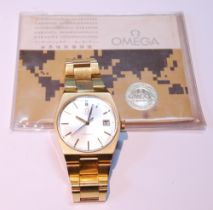Gent's Omega Automatic bracelet watch, date, with guarantee, 1974.