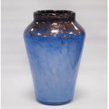 Scottish tapered glass vase, c. 1930s, possibly by Monart, decorated with gold inclusions to the