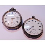 Waltham silver-cased open face pocket watch, hallmarks for Birmingham, and an Edward VII silver-