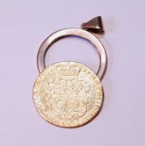 Rose guinea, 1759, with gold pendant mount (detached), coin 7.5g, mount 1.8g.  (2)
