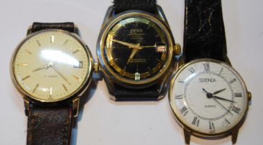 Fero 'Feldmann' 23 rubis manual wind calendar wristwatch, c. 1960s/70s, in stainless steel case with