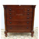 Victorian Scottish mahogany breakfront chest of drawers with two pairs of short drawers above