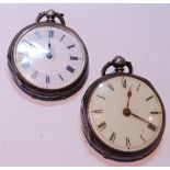 Victorian silver-cased open face lady's pocket watch, hallmarks for London 1880-81, and another