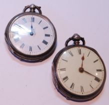 Victorian silver-cased open face lady's pocket watch, hallmarks for London 1880-81, and another
