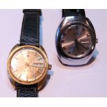 Tissot Tissonic Electronic gent's wristwatch, c. 1970s,  rolled gold bezel, the champagne dial