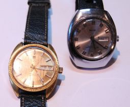 Tissot Tissonic Electronic gent's wristwatch, c. 1970s,  rolled gold bezel, the champagne dial