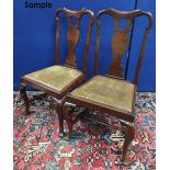 Set of six early 20th century mahogany dining chairs in the Georgian style, each with scroll yoke