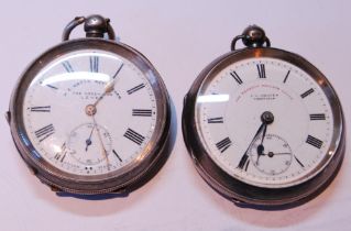 Late Victorian silver-cased open face pocket watch, hallmarks for Chester 1901-02, retailed by JG