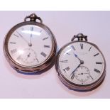 Late Victorian silver-cased open face pocket watch, hallmarks for London 1890-91, retailed by W