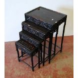 Chinese quartetto nest of four padouk tables of graduated sizes, c. late 19th/early 20th century,