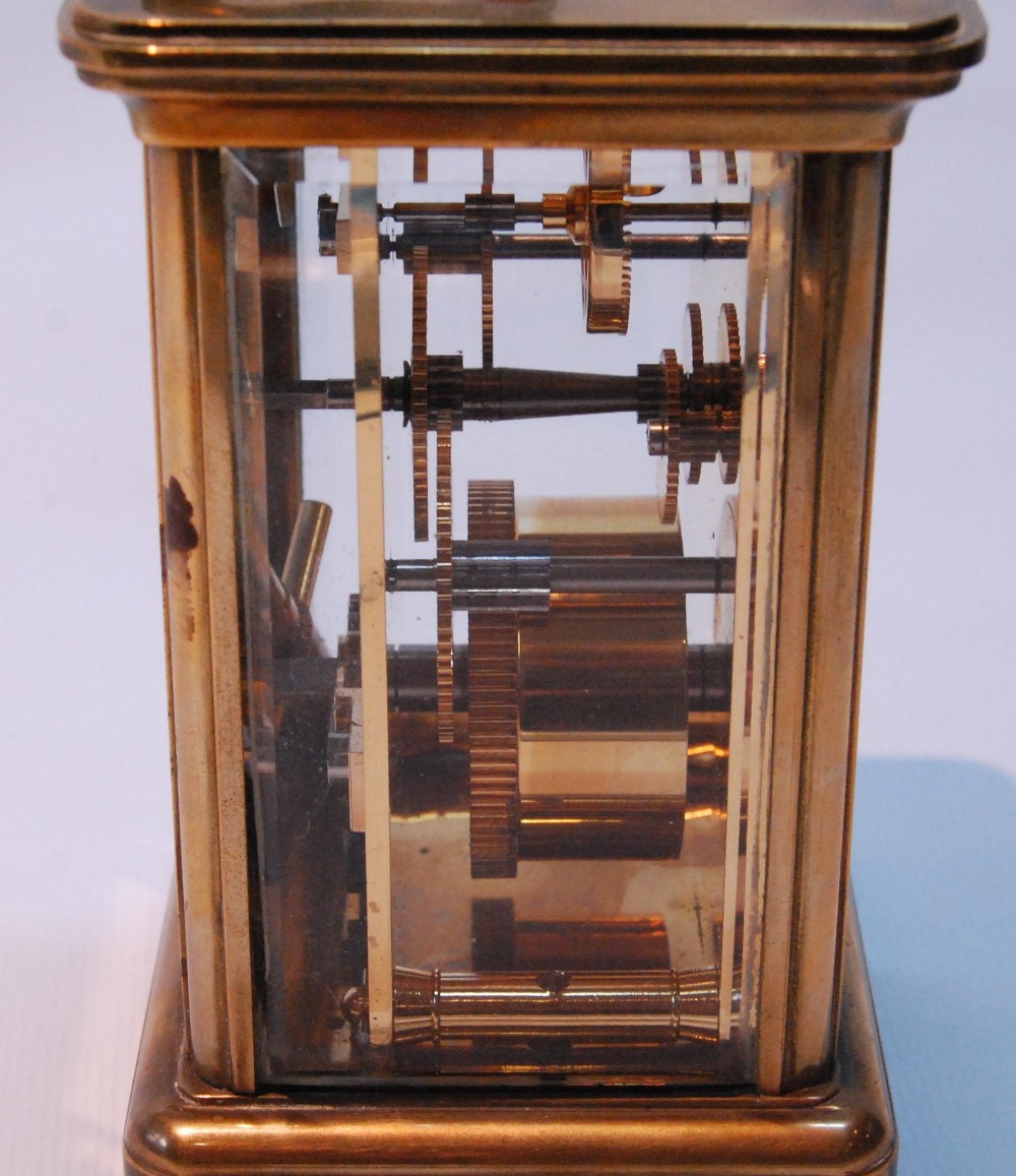 Matthew Norman lever carriage timepiece in corniche case, 12cm high. - Image 3 of 8