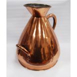 Victorian copper four gallon measure, impressed '4 GALLONS', with loop handle and opposing small