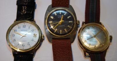 Vintage Avia 'Cadet' 17 jewels gent's manual wind wristwatch in stainless steel case with rolled