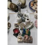 Toilet roll holder, candlesticks, vases, guilloche ashtrays, etc.