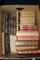 Box of books to include Works of Flavius Josephus, 1826, other works in Hebrew, also Home University