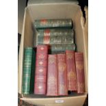 Box of books to include works by Burns, Goldsmith, Dickens, also Chambers's Encyclopedia.