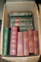 Box of books to include works by Burns, Goldsmith, Dickens, also Chambers's Encyclopedia.