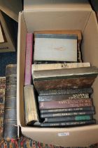 Box of books to include those on art, Joseph Conrad, Aux Tombes Des Militaires Morts Rapport 1878.