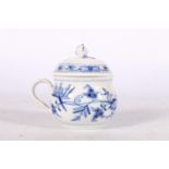 A Meissen blue and white porcelain lidded cup, blue crossed swords mark to the base, 9cm tall. #28