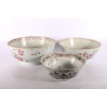 Three Chinese porcelain bowls, the largest 23cm diameter.  (3)  (a/f) #479