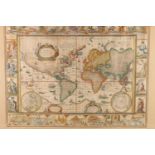 World map after GUILIELMO BLAEUW titled 'Nova Totius Terrarum Orbis Geographica AC Hydrographica