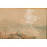 G BAXTER, Bala Lake, watercolour, inscribed to mount 5cm x 9cm, gilt frame 17cm x 21cm. #176