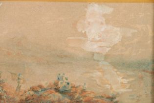 G BAXTER, Bala Lake, watercolour, inscribed to mount 5cm x 9cm, gilt frame 17cm x 21cm. #176