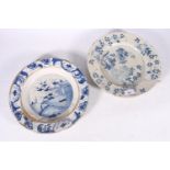 Two 18th century Delft tin glazed pottery plates, cm diameter. (2) #139