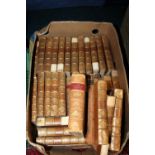 Box of books, mainly set of Thackeray's Works, published Smith Elder & co, also other works.