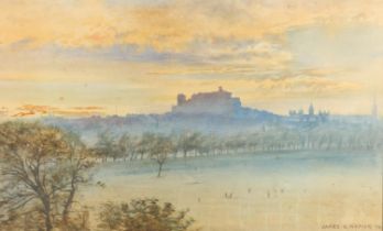 JAMES B. NAPIER, Edinburgh Castle from the Meadows, watercolour, signed and dated '72 lower right,