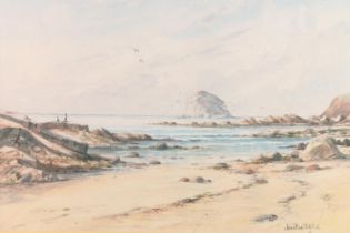 JOHN BATHGATE, Bass Rock, watercolour, signed lower right, 23cm x 33cm, frame 44cm x 54cm.