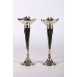 Pair of silver Art Nouveau vases by Cornelius Desormeaux Saunders & James Francis Hollings (Frank)