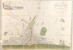 Printed map of Brighton after J SLEATH titled 'Plan of Brighton and its Environs', published by W