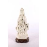 Oriental Blanc de Chine porcelain figure of Guanyin, 25cm high. #465