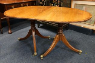 A mahogany Regency style d-end dining table with centre leaf. #63