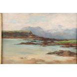 SCOTTISH SCHOOL, Scottish west coast or Hebridean coastal scene, oil on canvas, unsigned, 34cm x