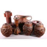 Group of Japanese woven wicker vases and baskets. (7) #311