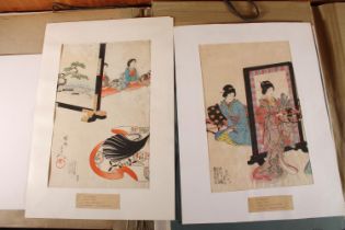 CHIKANOBU (Japanese 1838-1912), three woodblock prints on paper, 34cm x 22cm, KUNIMASA, Loyal