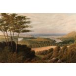 SCOTTISH SCHOOL, Landscape with Duff House, bridge and view of Elgin, oil on canvas, unsigned,