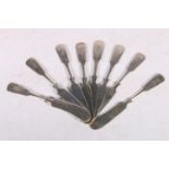Set of eight silver butter knives, stamped 'Sterling', 274g gross. #202