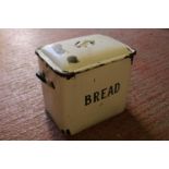 Large vintage enamel bread bin, 25cm high.