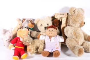 Collection of soft toys to include Merrythought 'Flocky', Hamleys bears, Hasbro 'Errol' the hamster.